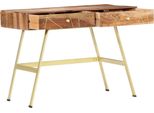 Scrivania Con Cassetti 100X55X75 Cm In Palissandro Massiccio
