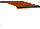 Tenda Da Sole Manuale A Scomparsa Con Led 300X250 Cm Arancione E Marrone