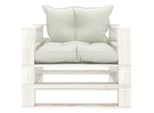 Syfax™ Poltrona Da Giardino Pallet Con Cuscini Beige In Legno