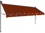 Vidaxl Tenda Da Sole Retrattile A Comando Manuale Con Led 400 Cm Arancione Marrone
