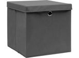 Vidaxl Scatole Portaoggetti Con Coperchio 4 Pz. Tessuto Grigio 32X32X32 Cm