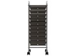 Vidaxl Carrello A Cassetti Con 10 Cassetti In Plastica Nera
