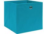 Vidaxl Scatole Portaoggetti 10 Pz. Tessuto Blu Baby 32X32X32 Cm