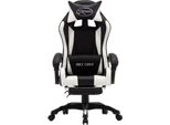 Syfax™ Sedia Da Gaming Con Poggiapiedi Bianca E Nera In Pelle Finta