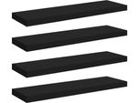 Vidaxl Mensole Sospese 4 Pz. Nero 80X23,5X3,8 Cm Mdf