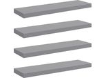 Vidaxl Mensole Sospese 4 Pz. Grigio 80X23,5X3,8 Cm Mdf