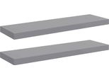 Vidaxl Mensole Sospese 2 Pz. Grigio 80X23,5X3,8 Cm Mdf