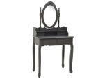 Syfax™ Tavolo Da Trucco E Sgabello Grigio 75X69X140 Cm Legno Paulownia