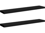 Vidaxl Mensole Galleggianti 2 Pezzi Nero 120X23,5X3,8 Cm Mdf