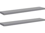 Vidaxl Mensole Galleggianti Da Parete 2 Pz. Grigio 120X23,5X3,8 Cm Mdf