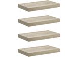 Vidaxl Mensole Galleggianti A Parete 4 Pz. Mdf Color Rovere 40X23X3,8Cm