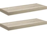Vidaxl Mensole Galleggianti A Parete 2 Pz. Mdf Color Rovere 60X23,5X3,8Cm