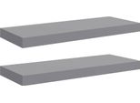 Mensole Galleggianti Da Parete 2 Pz. Mdf Grigio 60X23,5X3,8Cm