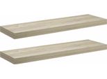 Vidaxl Mensole Galleggianti 2 Pz. Mdf Effetto Rovere 80X23,5X3,8 Cm