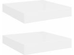 Vidaxl Mensole Sospese 2 Pz. Bianco Lucido 23X23,5X3,8 Cm Mdf