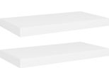 Vidaxl Mensole Sospese 2 Pz. Bianco 50X23X3,8 Cm Mdf