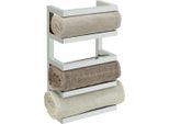 Wenko Portasciugamani In Acciaio Inox Lucido Fondiro In Argento 24 X 42 X 12 Cm
