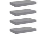 Vidaxl Mensole Galleggianti Da Parete 4 Pz. Mdf Grigio 40X23X3,8Cm