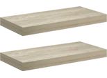 Vidaxl Mensole Galleggianti Da Parete 2 Pz. Mdf Color Rovere 50X23X3,8Cm