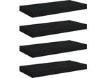 Vidaxl Mensole Sospese 4 Pezzi Nero 50X23X3,8 Cm Mdf