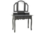 Syfax™ Tavolo Da Trucco E Sgabello Grigio 100X40X146Cm Legno Paulownia
