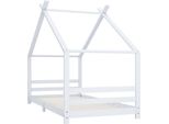 Vidaxl Struttura Letto Per Bambini In Pino Massiccio Bianco 90X200 Cm