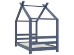 Vidaxl Struttura Letto Per Bambini In Pino Massiccio Grigio 70X140 Cm