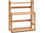 Costway Costway Scaffale Angolare Da Cucina 3 Ripiani Scaffale Da Cucina Portaspezie In Bambù