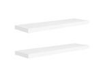 Vidaxl Mensole Sospese 2 Pz. Bianco 90X23,5X3,8 Cm Mdf