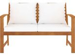 Syfax™ Panca Da Giardino 120 Cm Con Cuscino Crema In Legno Di Acacia