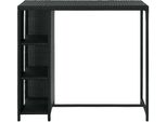 Vidaxl Tavolo Da Bar Con Ripiano Nero 120X60X110 Cm In Poly Rattan