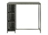 Vidaxl Tavolo Da Bar Con Ripiano Grigio 120X60X110 Cm In Poly Rattan