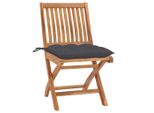 Vidaxl Sedie Da Giardino 2 Pezzi Con Cuscini Antracite Legno Massiccio Teak