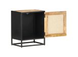Syfax™ Comodino 40X30X50 Cm Legno Di Mango Grezzo E Canna Naturale