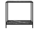 Tavolo Consolle Nero 80X35X75 Cm In Vetro Temperato
