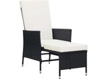 Syfax™ Sedia Da Giardino Reclinabile Con Cuscino In Polyrattan Nero
