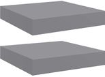 Vidaxl Mensole Sospese 2 Pz. Grigio 23X23,5X3,8 Cm Mdf