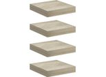 Vidaxl Mensole Galleggianti A Parete 4 Pz. Mdf Color Rovere 23X23,5X3,8Cm