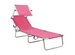 Syfax™ Lettino Pieghevole Con Baldacchino In Acciaio Rosa Magenta