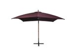Vidaxl Ombrello Semaforo Con Palo Rosso Bordeaux 3X3 M In Legno Massiccio Di Abete