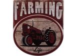 Cartello Di Testo Clayre & Eef 50X56 Cm In Ferro Rosso