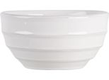 Zuppiera Clayre & Eef 500 Ml In Vetroceramica Bianca A Righe
