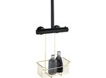 Wenko Shower Caddy Milo Shelf Scaffale Appeso Oro In Acciaio Inox Shampoo