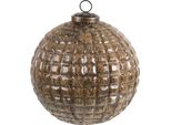 Clayre & Eef Guaina Di Natale Xl Ø 20 Cm In Vetro Marrone Ramato