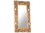 Vidaxl Specchio Intagliato A Mano Marrone 80X50 Cm In Legno Massiccio Di Mango