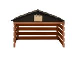 Vidaxl Robot Tagliaerba Garage Nero E Marrone 78X74X54 Cm Legno Di Abete