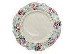 Piatto Da Portata Clayre & Eef Ø 28 Cm Fiori In Ceramica Bianca E Blu