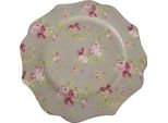 Piatto Da Portata Clayre & Eef Ø 28 Cm In Ceramica Verde Con Fiori