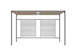 Vidaxl Padiglione Con Tetto Estensibile 3X4X2,3 M Taupe 180 G/M²