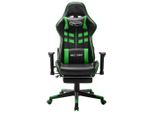 Syfax™ Sedia Da Gaming Con Poggiapiedi Nera E Verde In Pelle Finta